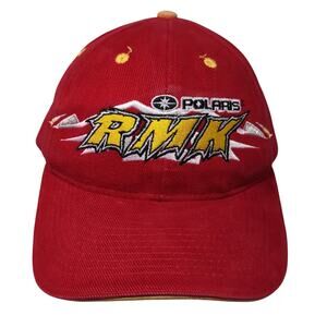 Pure Polaris RMK Strapback Hat Red Embroidered Logo 100% Cotton OSFA